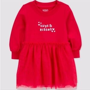 Carter's Just One You Hugs & Kisses Red Tutu Dress One Piece Bodysuit